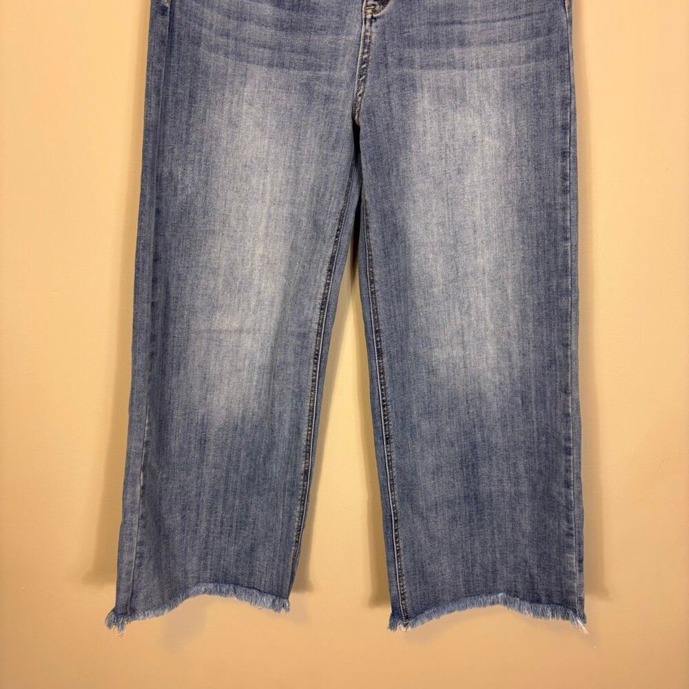 Risen Jeans High Waisted Wide Leg Raw Hem Jeans Size 29 - Picture 4 of 9